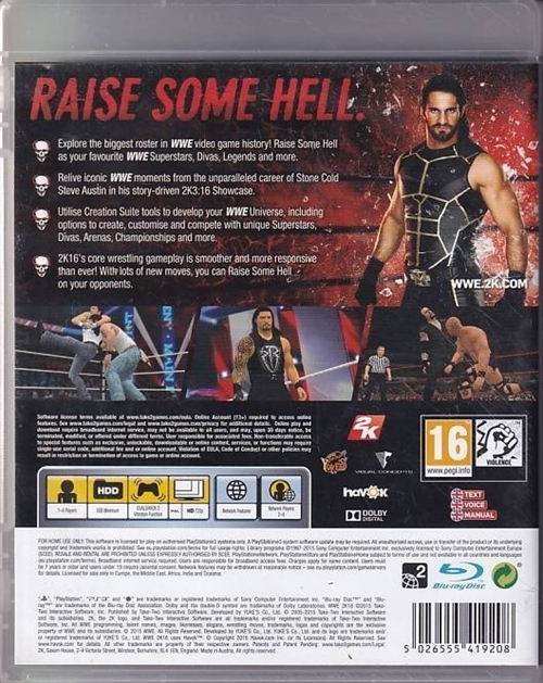 WWE 2K16 - PS3 (B Grade) (Genbrug)
